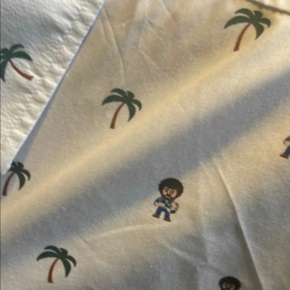 Men's White Palm Tree and Bob Ross button down shirt! - Picture 2 of 3